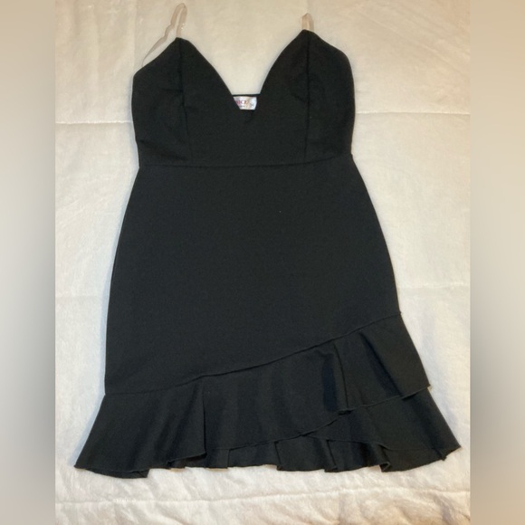 Black clear straps mini Dress - Picture 5 of 9